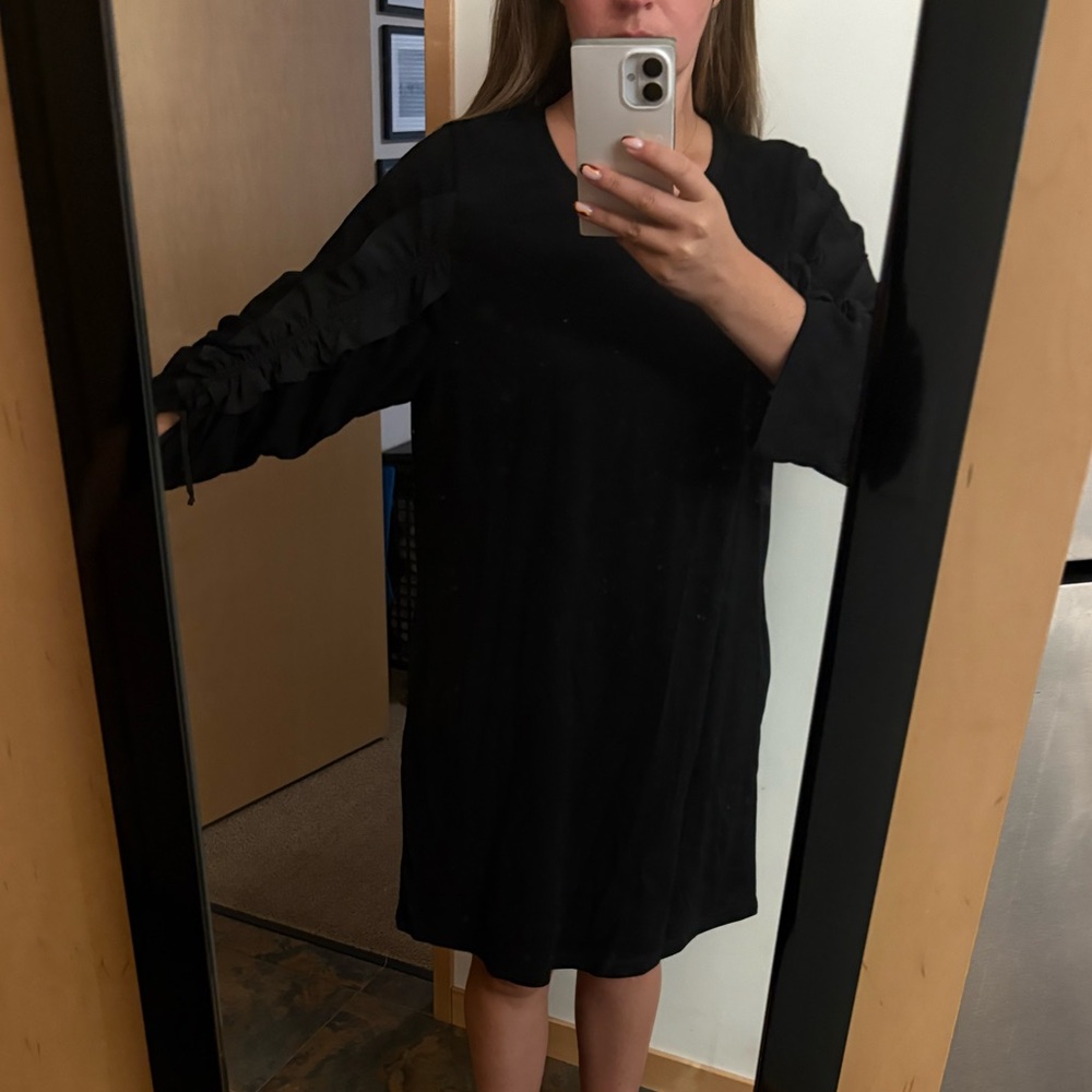 Kobi Halperin | Black Dress with Ruched Sleeves